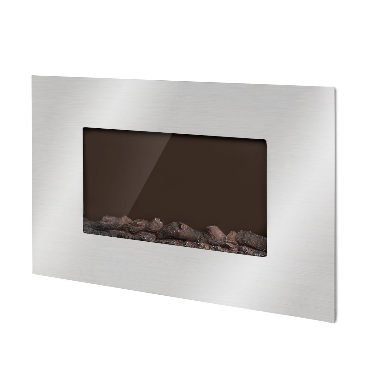 KlarsteinLausanne Luxe Elektrischer Kamin 2000W 2 Heizstufen 90 cm EdelstahlSilber