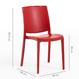 thumbnail of Set 6 Chaises en polypropylène avec fibre de verre empilables pour extérieur et jardin, bar et restaurant, cuisine design moderne - CARMEN - Rouge