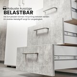 thumbnail of bümö smart Schubladenschrank, Büroschrank in Weiß/Buche mit 4 Schüben & 4 Regalfächern - Bürocontainer aus Holz, Container mit Metallgriffen &