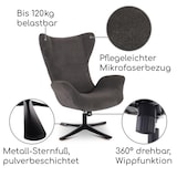 thumbnail of Relaxsessel modern, drehbar, Mikrofaser, ohne Motor, Design-Relaxsessel: Ideal fürs Wohnzimmer, Dunkelgrau - Raburg Maxim