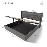 thumbnail of Merax Hydraulisches Polsterbett 160x200 Stauraumbett Doppelbett aus Leinen mit USB Typ C Ladefunktion & Lattenrost Grau