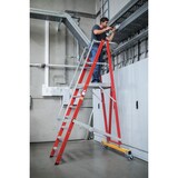 thumbnail of PROREGAL Plattformleiter klappbar und fahrbar | 5 Stufen | inkl. GFK-Handlauf | GFK/Aluminium | nivello Leiterschuhe