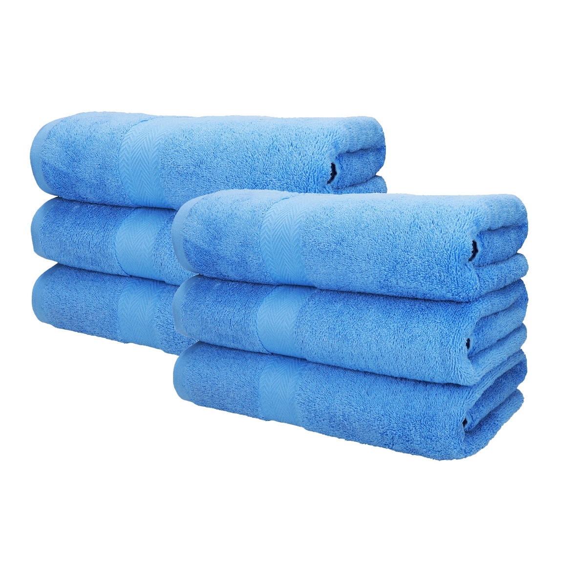 Betz 6 Stück Saunatücher Saunatuch Saunahandtuch Set Premium 100% Baumwolle Frottier XXL Badetuch Strandtuch Größe 70x200 cm Farbe hellblau