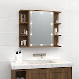 thumbnail of vidaXL Spiegelschrank mit LED Braun Eichen-Optik 70x16,5x60 cm