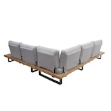 thumbnail of Garten-Garnitur HWC-H54, Garnitur Sitzgruppe Lounge-Set, Spun Poly Akazie Holz FSC® Alu ~ hellbraun, Polster hellgrau