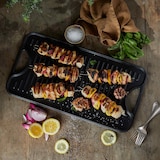 thumbnail of Victoria Plancha Cocina Hierro Fundido Esmaltado Inducción, Parrilla Reversible 47X25cm, Fuego Barbacoa, VIC-31770, Negro