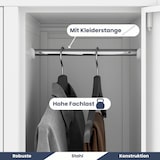 thumbnail of Umkleideschrank Spind BERLIN - 10 Abteile, Etikettenhalter Lüftungsschlitze | Umkleidespind Schließfachschrank Garderobenspind, 172x136x45cm Weiß