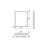 thumbnail of Emuca 2040012 Jeu De Pieds Rectangulaires Square Pour Table, Largeur 600mm, Acier, Peint En Blanc