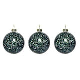 thumbnail of Weihnachtskugeln 8cm Glas gefüllt Pailletten Christbaumkugeln petrol türkisblau