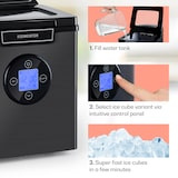 thumbnail of Icemeister 2G Eiswürfelmaschine 12kg/24h LC-Display Edelstahl Schwarz-Metallic