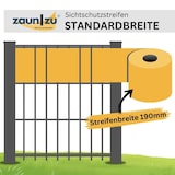 thumbnail of zaun|zu® Sichtschutzstreifen Premium für Doppelstabmatten Zaunblende Schwarz, 26m