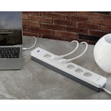 thumbnail of Sygonix SY-5145332 Steckdosenleiste mit Schalter 12fach Weiß, Grau Schutzkontakt 1 St.