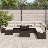thumbnail of vidaXL 9-teiliges Garten-Sofa-Set mit Kissen in Braun aus Poly-Rattan