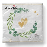 thumbnail of Sovie HOME Serviette Eukalyptus/Herzen aus Tissue 33 x 33 cm, 20 Stück