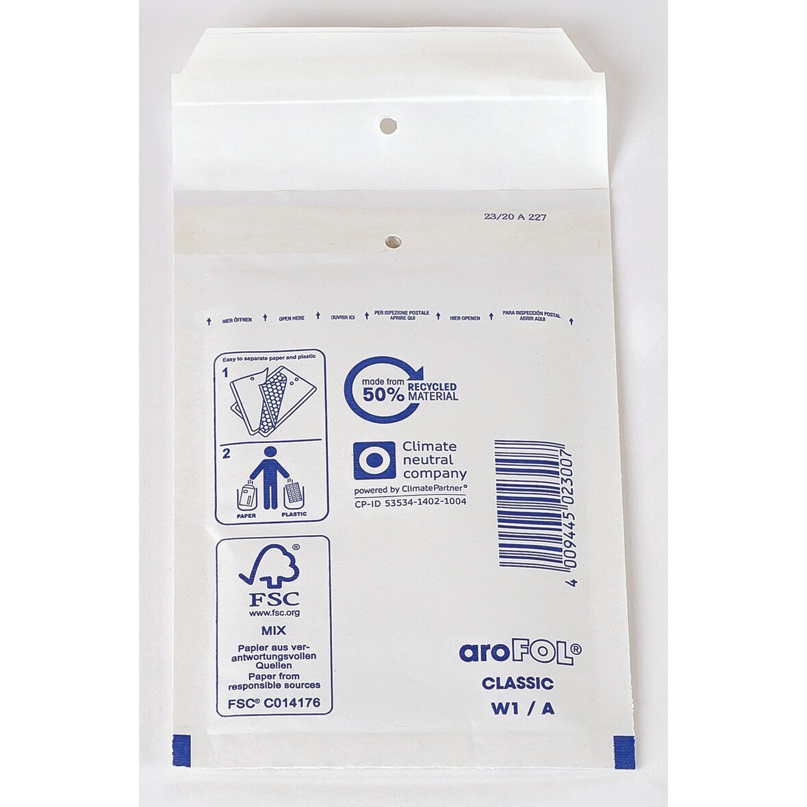 aroFOL® 2FVAF000181 Luftpolstertaschen Nr. 1, 100x165 mm, weiß, 10 Stück