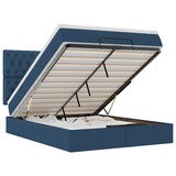 thumbnail of vidaXL Ottoman-Bett mit Matratze & LEDs Blau 140x190 cm Stoff