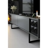 thumbnail of Dmora Fernsehschrank Dmiggian, Ständer für Wohnzimmerfernseher, Niedriges Wohnzimmer-Sideboard, TV-Ständerbasis, 180x30h48 cm, Anthrazit und Schwarz