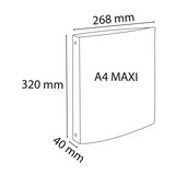 thumbnail of Exacompta 51568E 12x Ringbuch aus festem PP 1000µ, 4 Ringe 30mm, Rücken 40mm, 32x26,8cm für DIN A4 MAXI - Chromaline Kreacover - Transparent