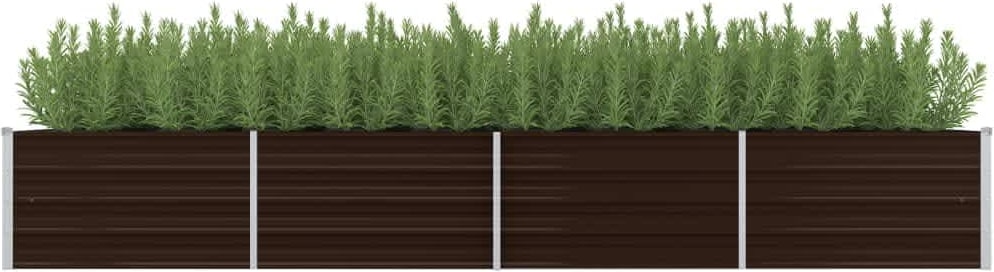 vidaXL Garten-Hochbeet Braun 320 x 80 x 45 cm Verzinkter Stahl