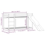 thumbnail of vidaXL Etagenbett mit Rutsche & Leiter Wachsbraun 90x200cm Kiefernholz