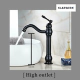 thumbnail of NALA | Grifo de baño alto cepillado negro Vintage Hotel Gastro | Retro de acero inoxidable premium para fregadero alto |Grifo mezclador 2 conexiones
