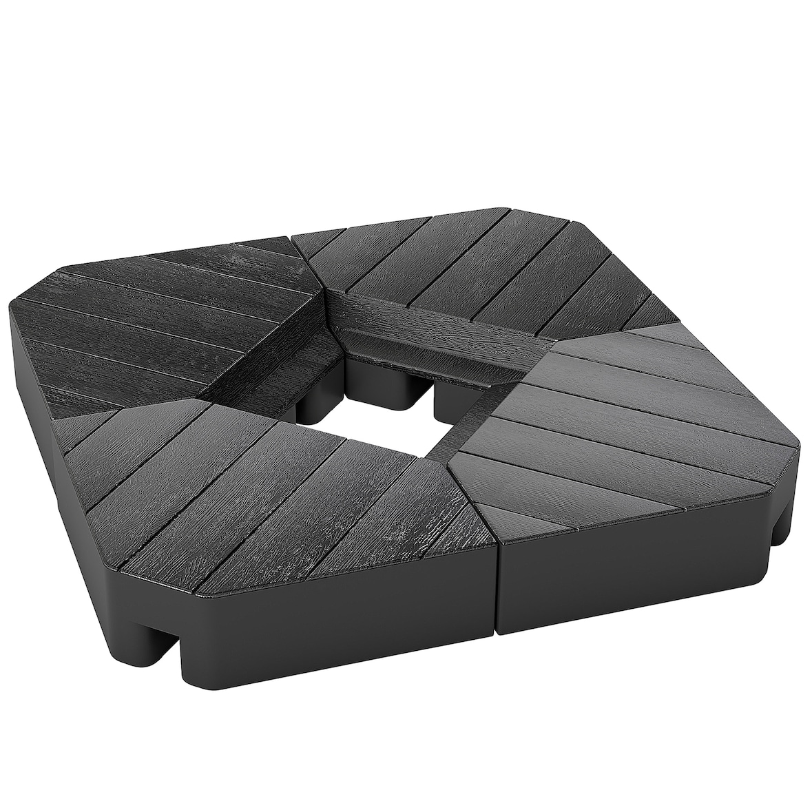 Outsunny Set 4 Mattonelle per Ombrellone a Braccio Riempibili Nero
