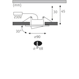 thumbnail of Paulmann Spot encastré LED Calla Kit de base orientable IP65 rond 90mm 30°  3x6W 3x530lm 230V  4000K Blanc dépoli 99927