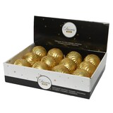 thumbnail of 12 Weihnachtskugeln 8cm Kunststoff Ornamente Christbaumkugeln Mix gold hellgold