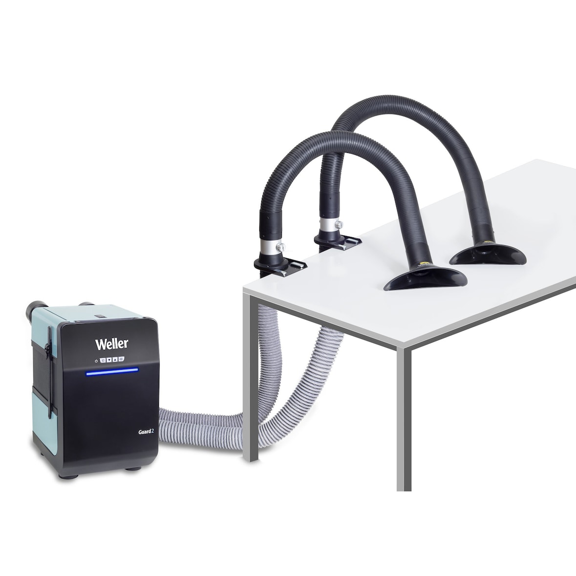 ZeroSmog Guard 2 Kit 2 Lötrauchabsaugung, 142W, 230V, mit Schläuchen, Absperrventil & ALFA-Düsen, Dual-Filtereinheit