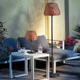 thumbnail of LED Garten Tischlampe Korboptik Rattanoptik dimmbar aufladbar Fernb.