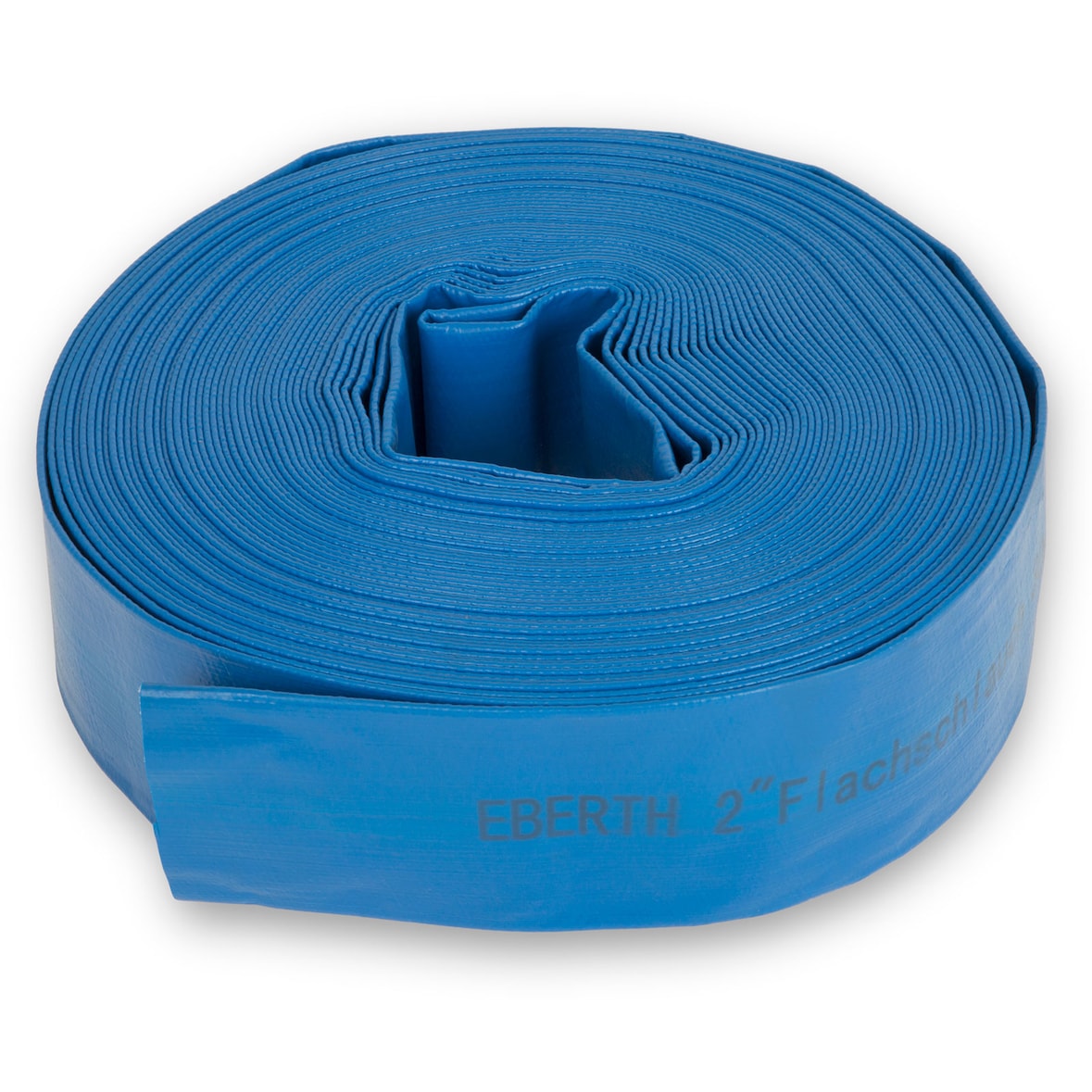 EBERTH Tubo Flessibile Piatto da 30m, 2 Pollice, 52mm di Diametro, PVC Flessibile e Resistente, Tubo Industriale, per Acqua e Irrigazione, Blu