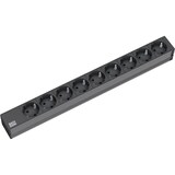 thumbnail of Bachmann 19"-Steckdosenleiste ALU 1HE, 9-fach 35°, schwarz, 2,0m, ohne Schalter