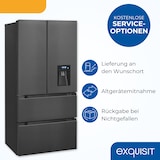 thumbnail of Exquisit Frenchdoor-Kühlschrank, 506 L, Kombigerät, 2-in-1, Kühl- und Gefrierteil,  Wasserspender, inoxlook, FD5490-160-WS-202E inoxlook-az
