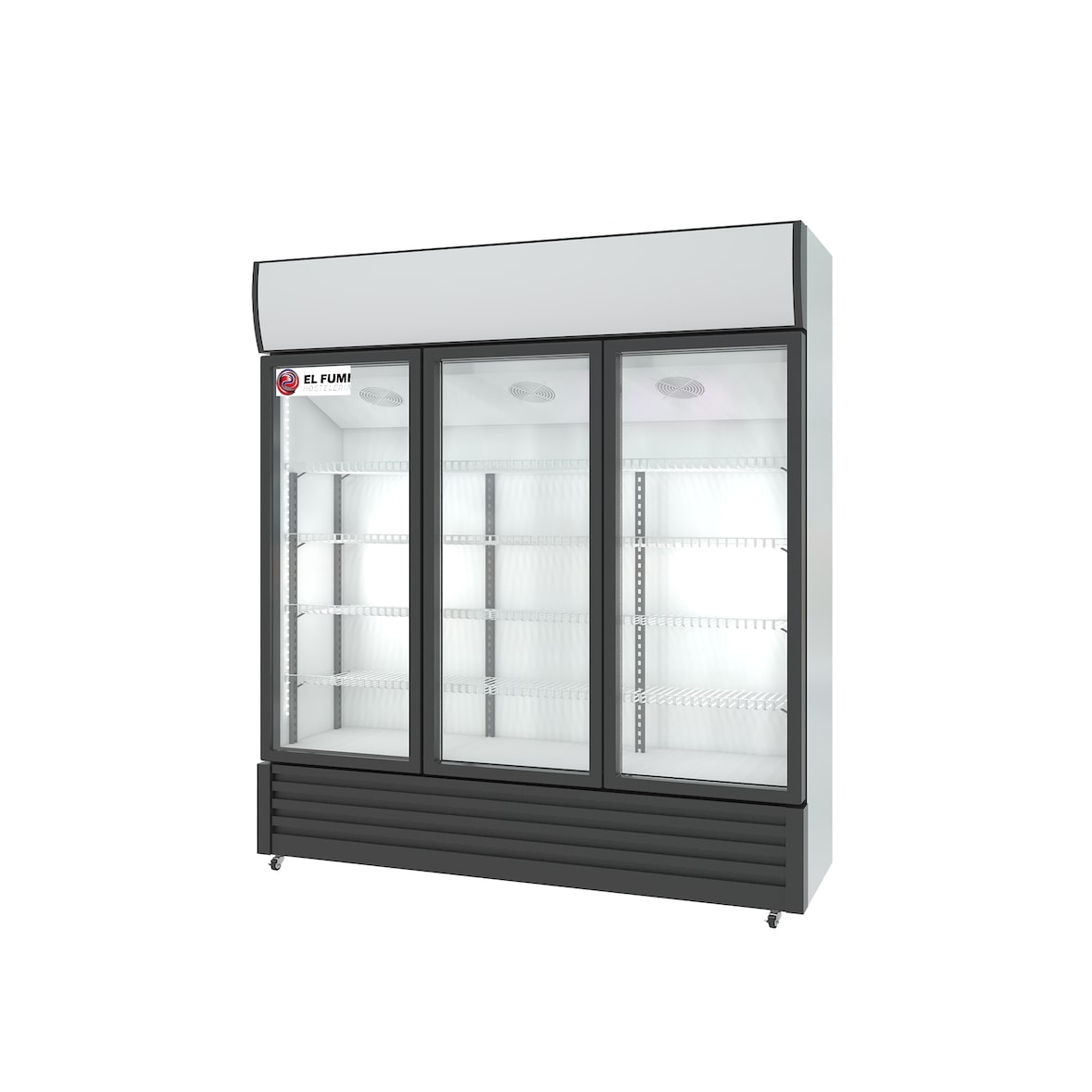 Armario Expositor Refrigerado 1400 Litros 3 Puertas | Frigorifico Profesional para Bebidas en Hostelería 1550 x 550 x 1980 mm
