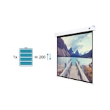 thumbnail of KIMEX - Gemotoriseerd projectiescherm op batterijen 2.60 x 1.46m - Formaat 16:9