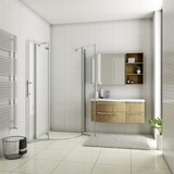 thumbnail of AICA Mampara de ducha curva abatible,cromado,vidrio antical 6mm,(870-885)x(870-885)x1950mm