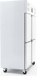 thumbnail of Romux® Kühlschrank mit 4 Türen 148 cm mit Umluftkühlung | Gastro Kühlschrank aus Edelstahl mit 1300 L Kapazität - 6 Einlegeböden und 580 W