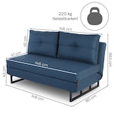 thumbnail of Schlafsofa mit Gästebett-Funktion & verstellbarem Kopfteil, 2-Sitzer mit Schlaffunktion, Mikrofaser in Dunkelblau | Raburg Zara