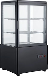 thumbnail of Schwarzglas 4-seitig Doppeltemperatur-Getränke- und Gebäckvitrine 58 L +2/+10 °C / +30/+90 °C 44,7x40x81,9h cm