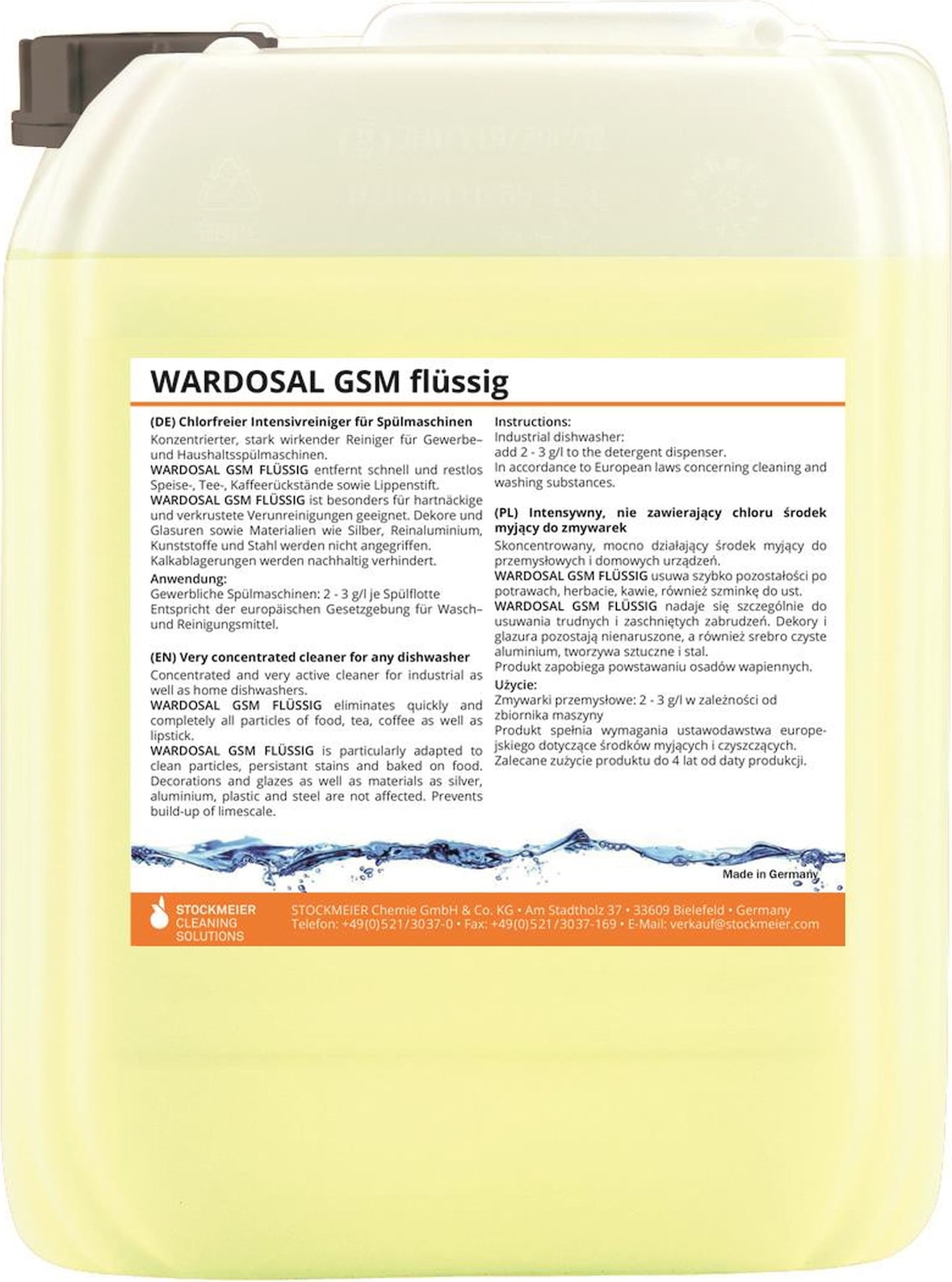 Wardosal GSM-Flüssig - 25 kg - Geschirrreiniger - für gewerbliche Spülmaschinen