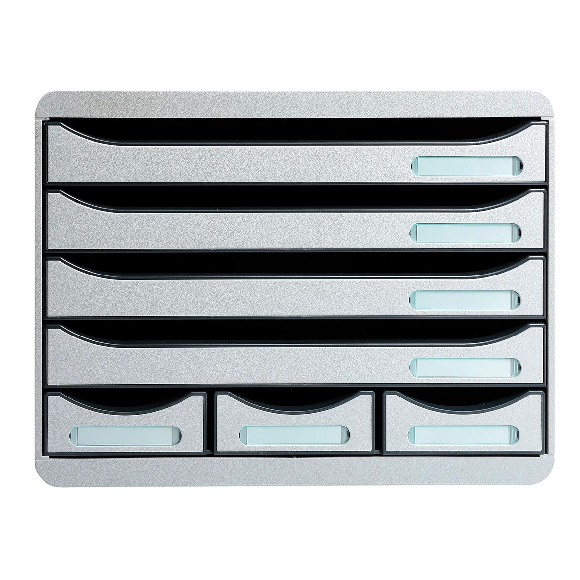 EXACOMPTA Cassettiera Store-Box 307740D, 7 cassetti, box PS monoblocco in orizzontale, (PxlxAlt) 27x35,5x27,1 cm, gamma Office grigio chiaro
