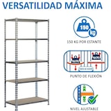thumbnail of SimonRack Schwerlastregal 1800x900x300 mm, 5 Ebenen, Holzböden, 150 kg Tragkraft pro Ebene, Verzinkt - Maderclick