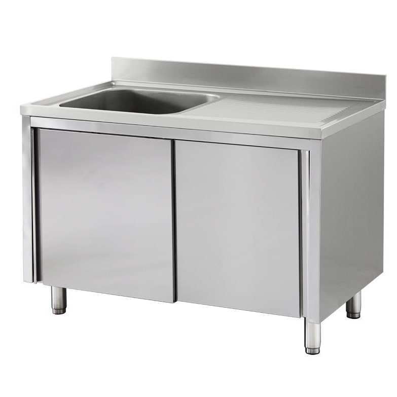 Edelstahl Spülschrank 1 Becken links 100 x 70 cm VM EUROPA