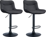 thumbnail of Décoshop26 - Set mit 2 Barhockern x1 mit Ziernähten aus schwarzem PVC schwarzem Metallfuß in Trompetenform 10_0004453