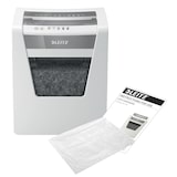 thumbnail of Leitz IQ, Distruggidocumenti Office P5, 10 fogli A4, Taglio micro, Sicurezza P5, Capacità 23 litri, Tecnologia anti-inceppamento, 80020000