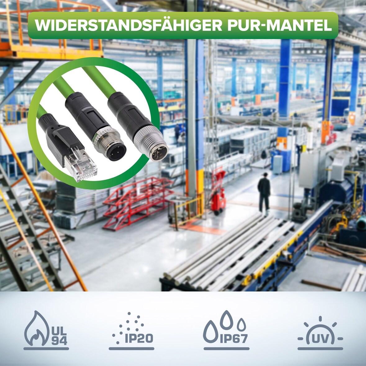 InLine® Industrie Netzwerkkabel, M12 8-pin X-kodiert St./St. Cat.6A PUR, 10m