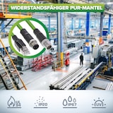 thumbnail of InLine® Industrie Netzwerkkabel, M12 8-pin X-kodiert St./St. Cat.6A PUR, 10m
