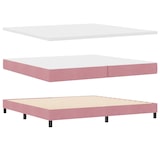 thumbnail of vidaXL Boxspringbett mit Matratze mit Kopfteil Rosa 200 x 200 cm Samt