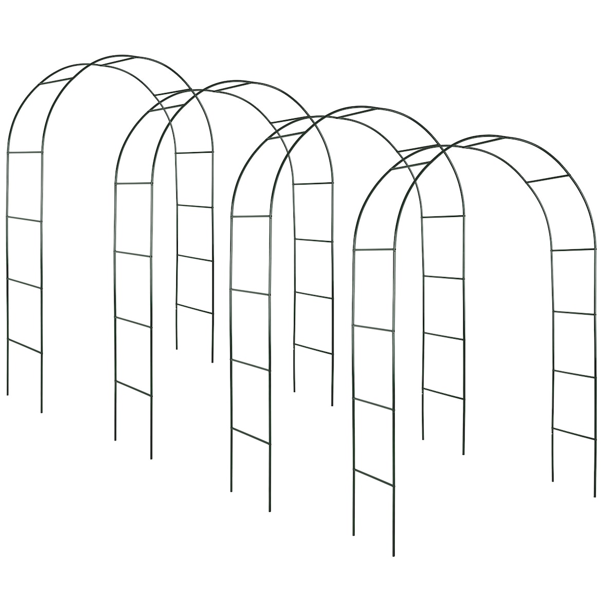 tectake 4 Arches de jardin - vert - 402661