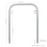 thumbnail of 5 x Fahrradanlehnbügel 114 x 78 cm Stahl feuerverzinkt Ø 49mm grau Einbetonieren Fahrradständer Parker Typ U